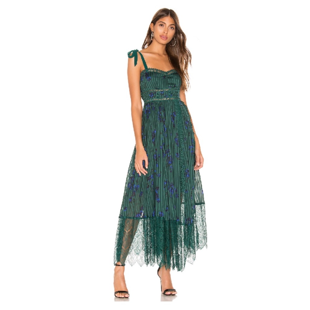 Free People Seven Wonders Maxi Midi Emerald Dress